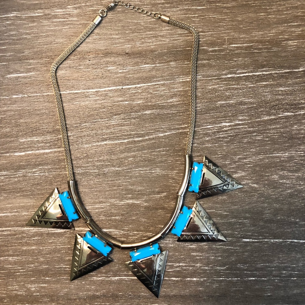 TURQUOISE AZTEC STATEMENT NECKLACE